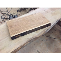 Küchenarbeitsplatte, Waschtischplatte, Tischplatte, Vollholz, einseitige Baumkante 200x65-70x4,5cm geölt